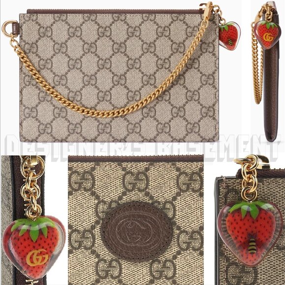 Set of 2 GUCCI bags: Strawberry Wristlet๐ & pink MARMONT Matelasse camera bag๐ - Picture 6 of 15